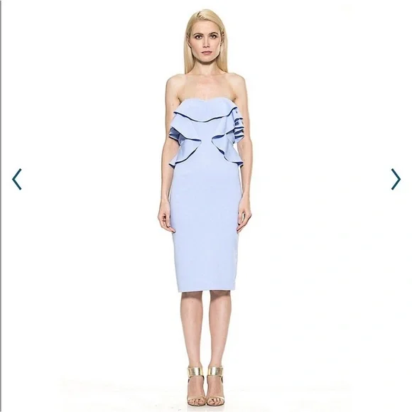 Alexia Admor Light Blue Strapless Cascading Ruffles Mini Dress New With Tags 14 - Picture 15 of 16